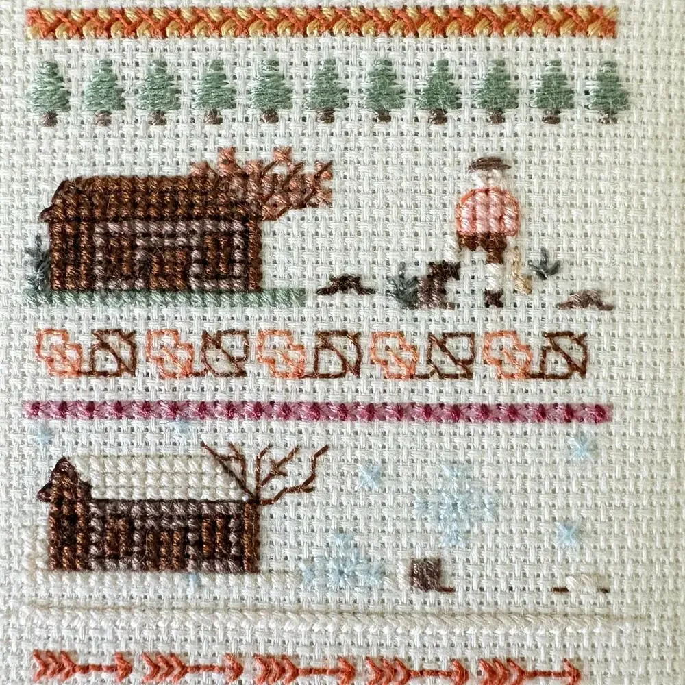 Handmade Thanksgiving Sampler Cross Stitch Pilgrim Ship “Be Ye Thankful” Autumn